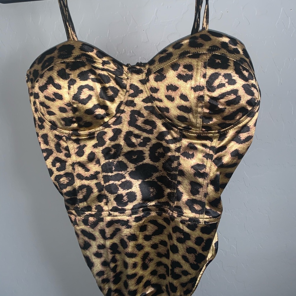 Silky cheetah body suit